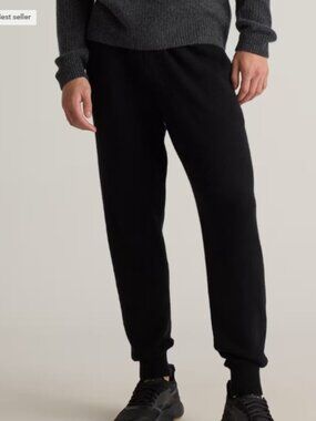 NWT $140 Men Women MEDIUM Black 100% Cashmere Sweatpants Joggers